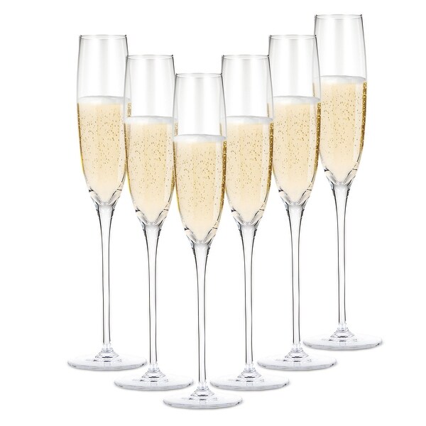 Discount Berkware Premium Crystal Champagne Long Stem Flutes
