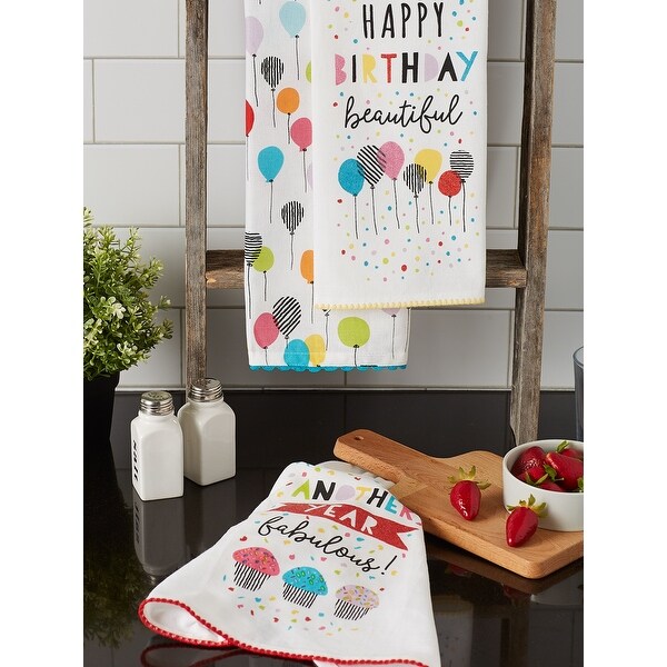 Discount DII Asst Happy Birthday Embellished Dishtowel (Set of 3)